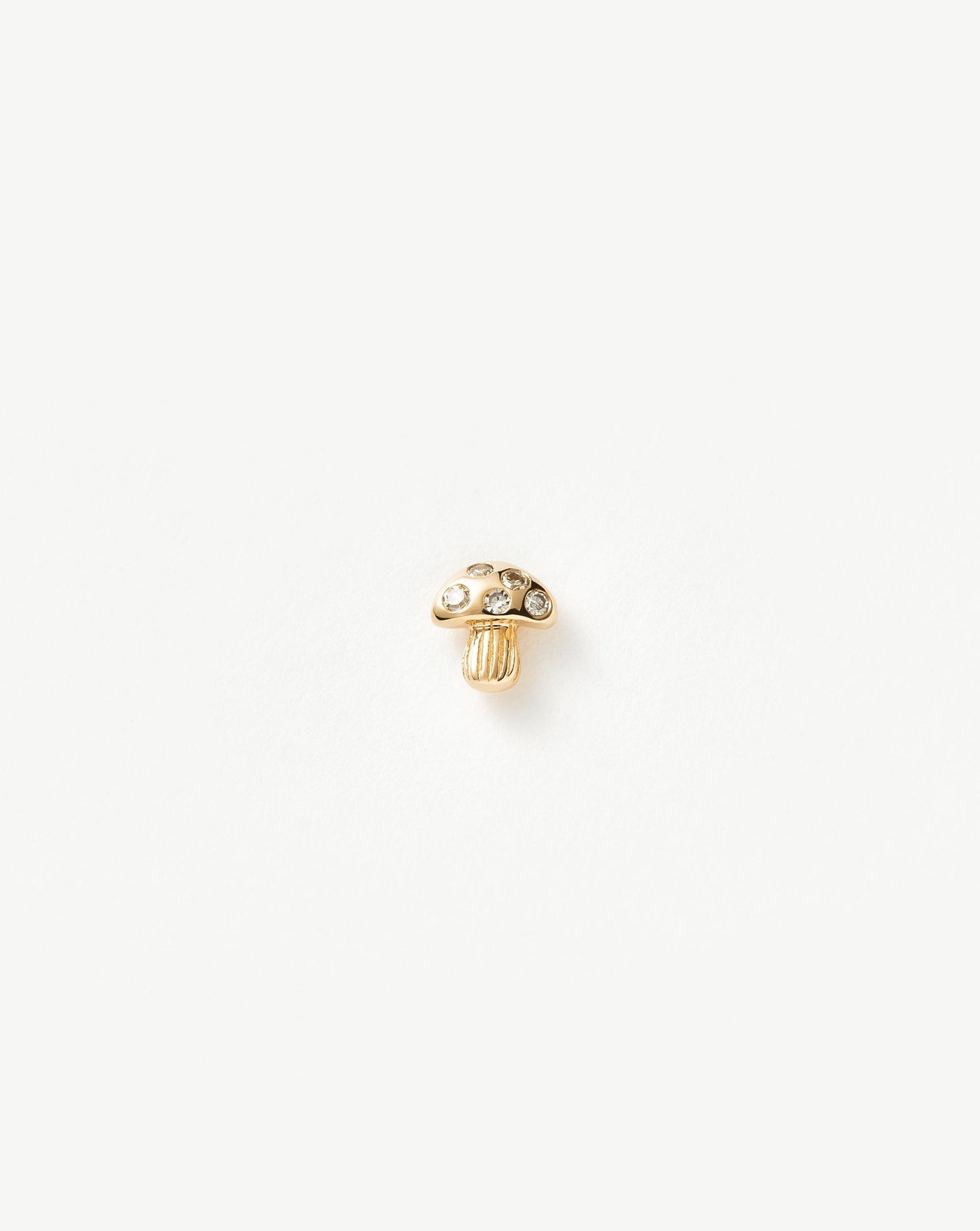 Diamond Mushroom Single Stud Earring in Fine Design