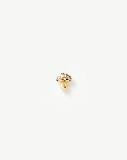 Diamond Mushroom Single Stud Earring in Fine Design