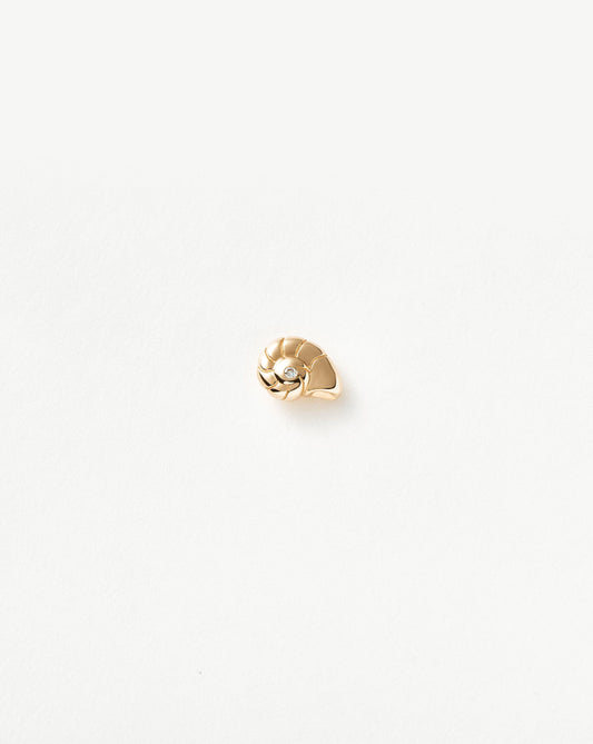 Diamond Shell Single Stud Earring in Fine Design