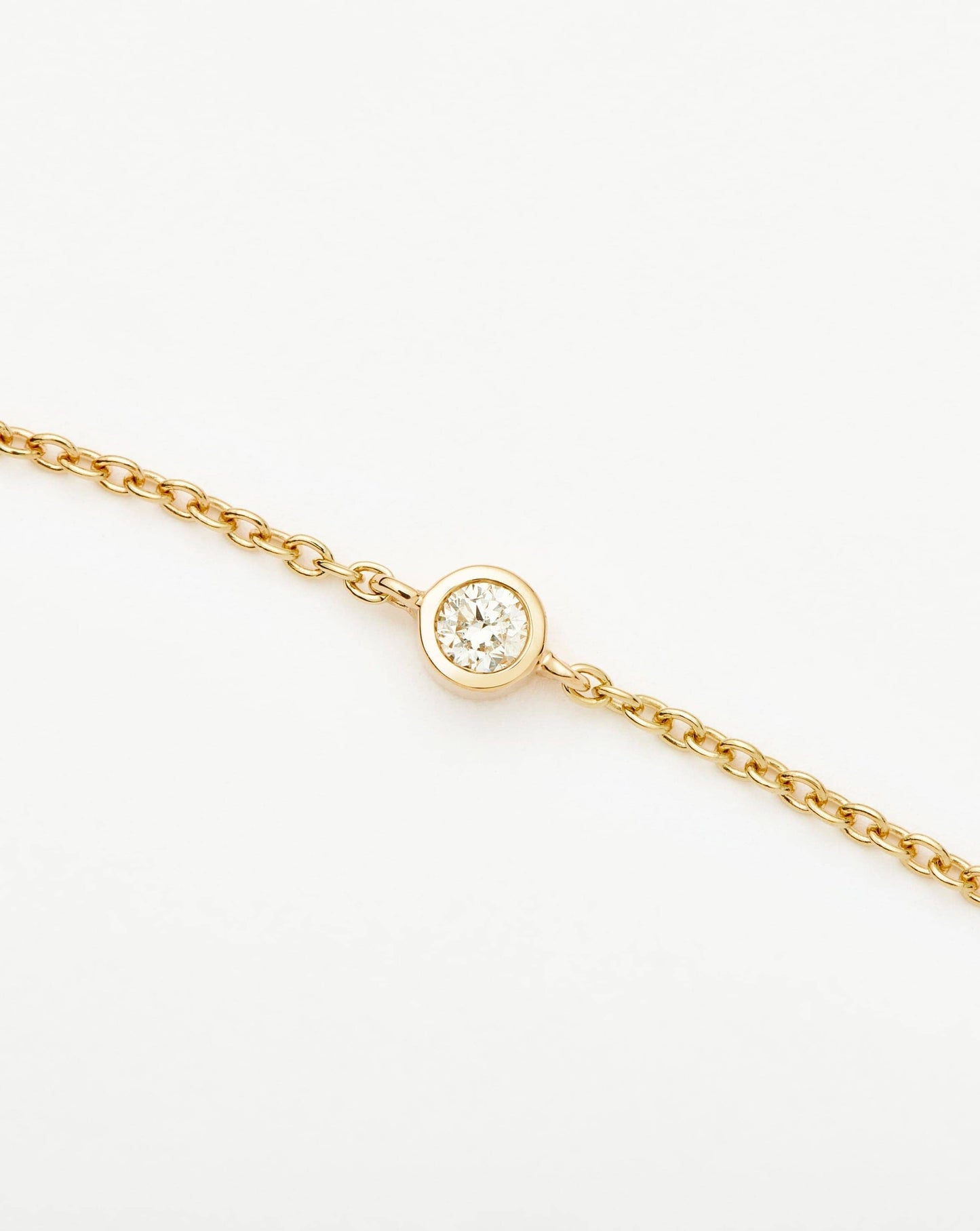 14k Solid Gold Diamond Solitaire Bracelet