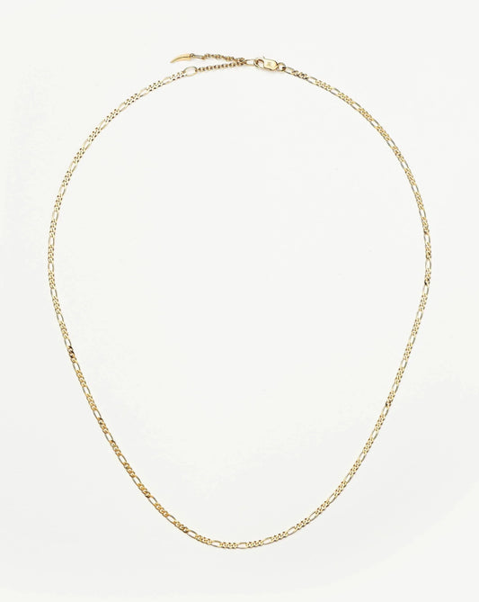 Elegant Figaro Chain Necklace in Silver