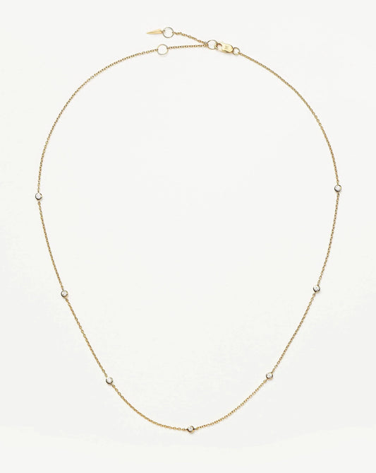 Floating Diamond Necklace in Solid Gold