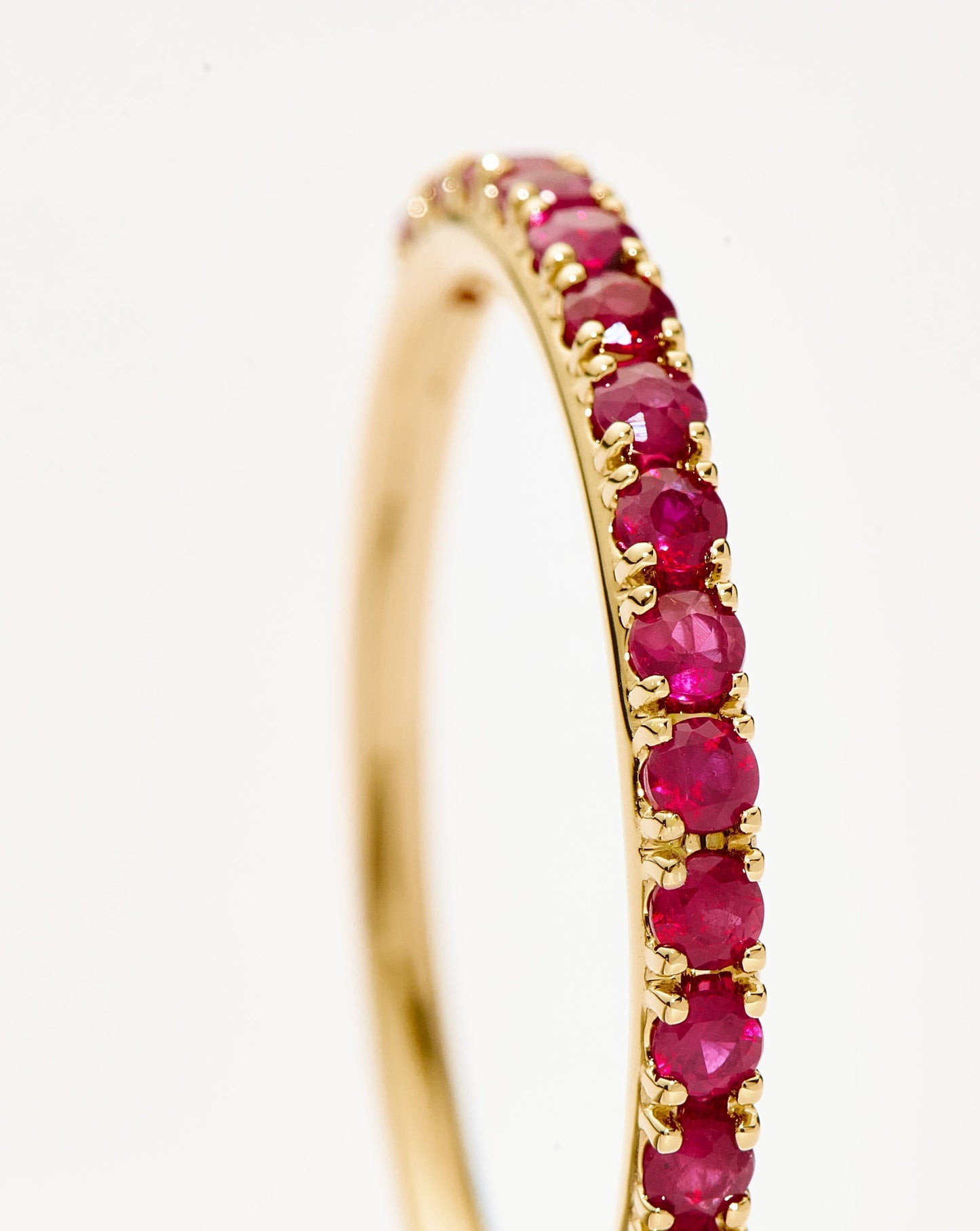 Half Eternity Ruby Ring in Solid Gold