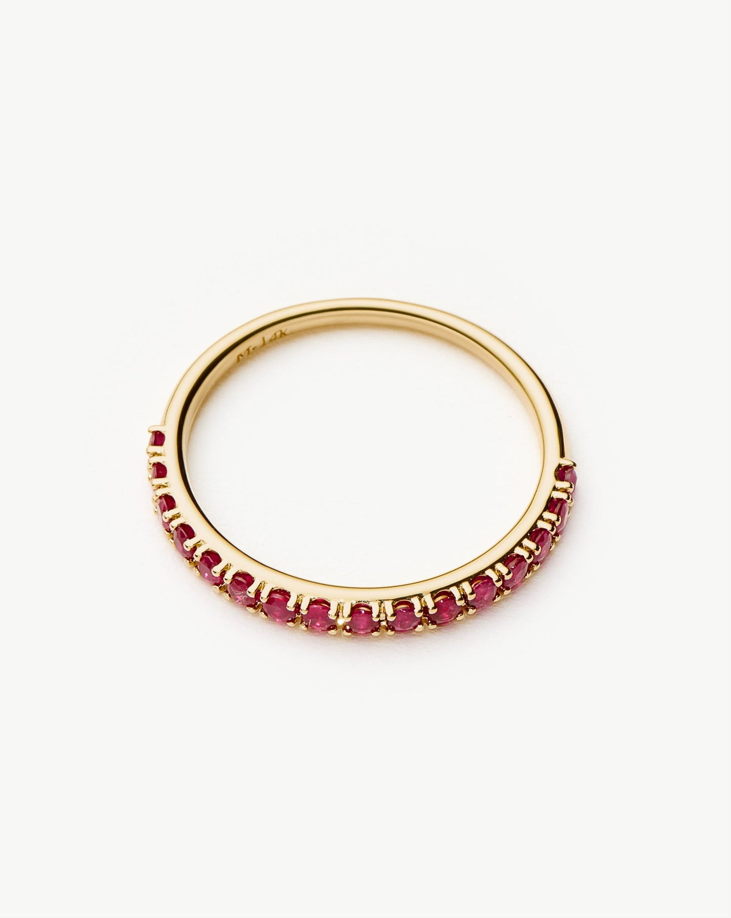 Half Eternity Ruby Ring in Solid Gold