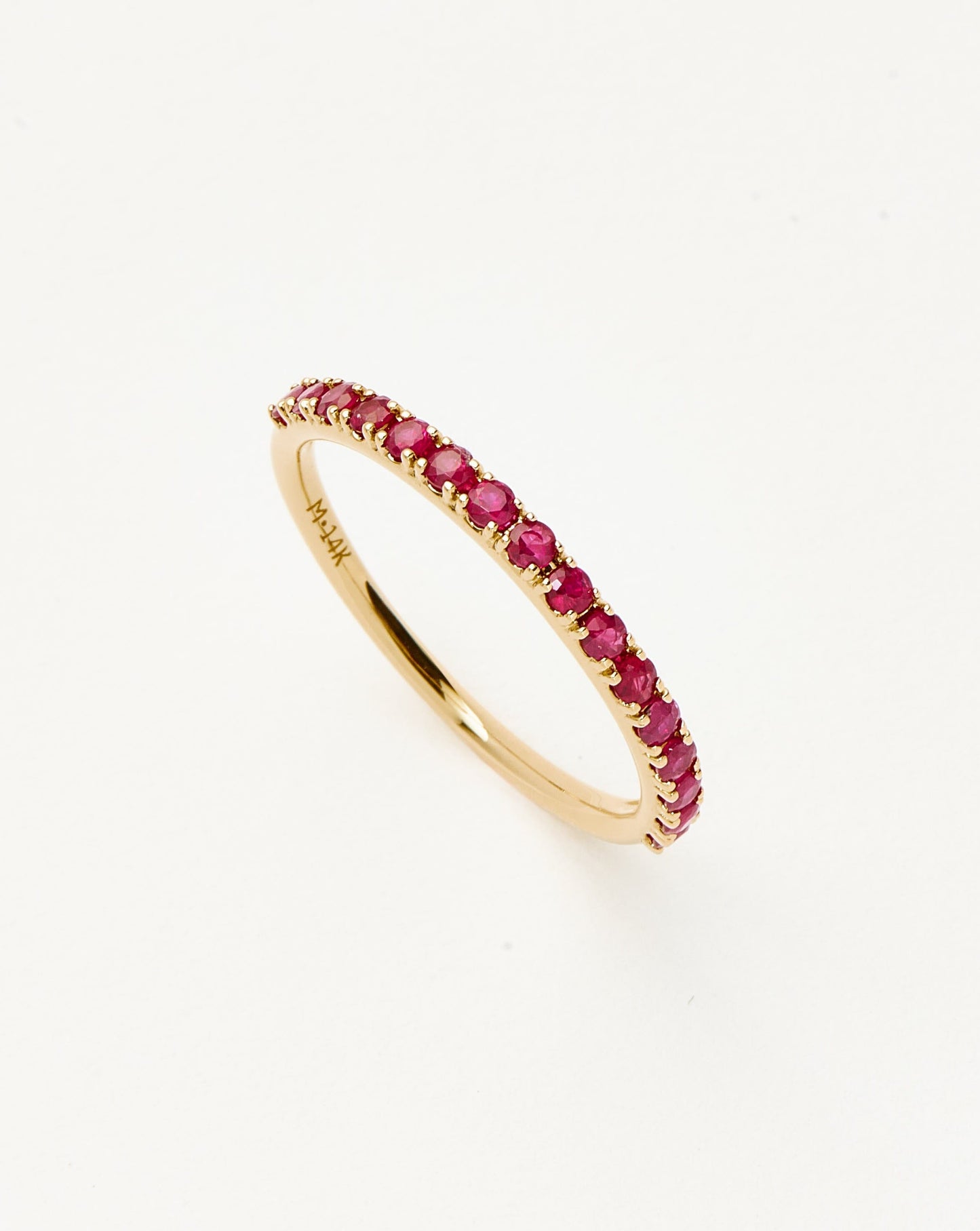 Half Eternity Ruby Ring in Solid Gold