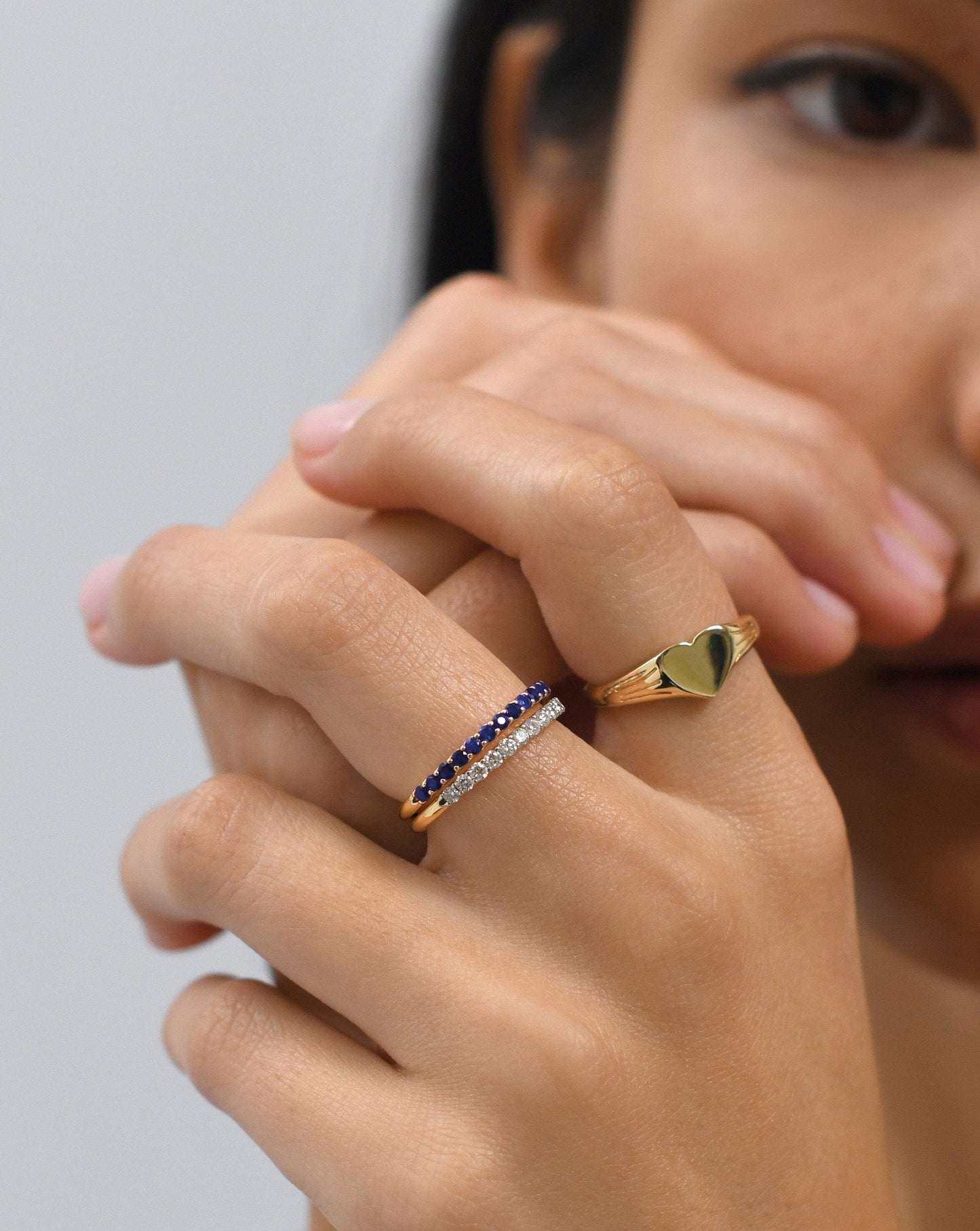 Sapphire Eternity Ring in 14k Solid Gold