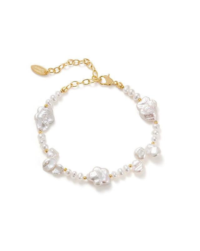 Floral Cluster Baroque Pearl Bracelet Design