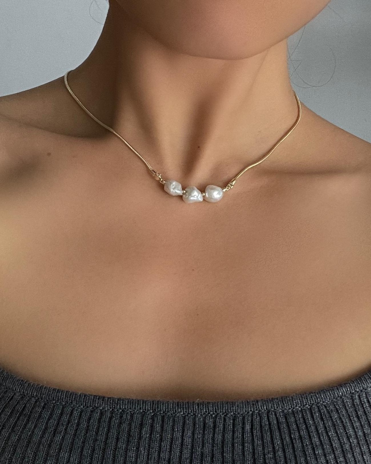 Jasmine Pearl Necklace with Floral Design