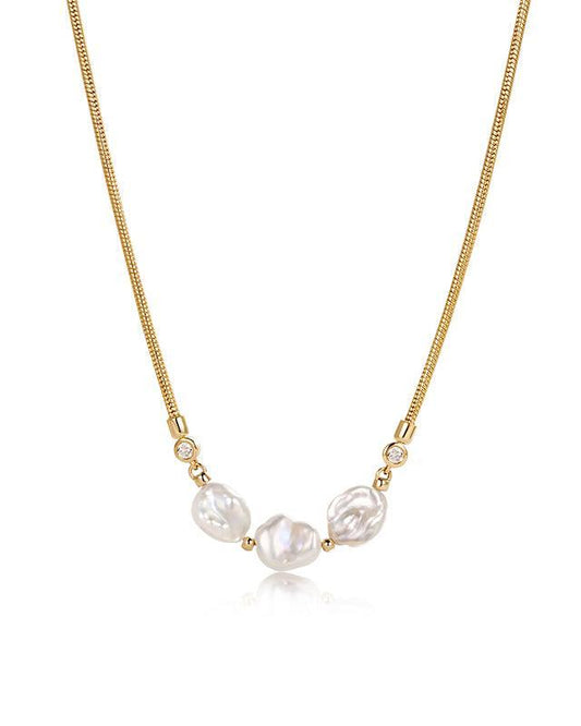 Jasmine Pearl Necklace with Floral Design