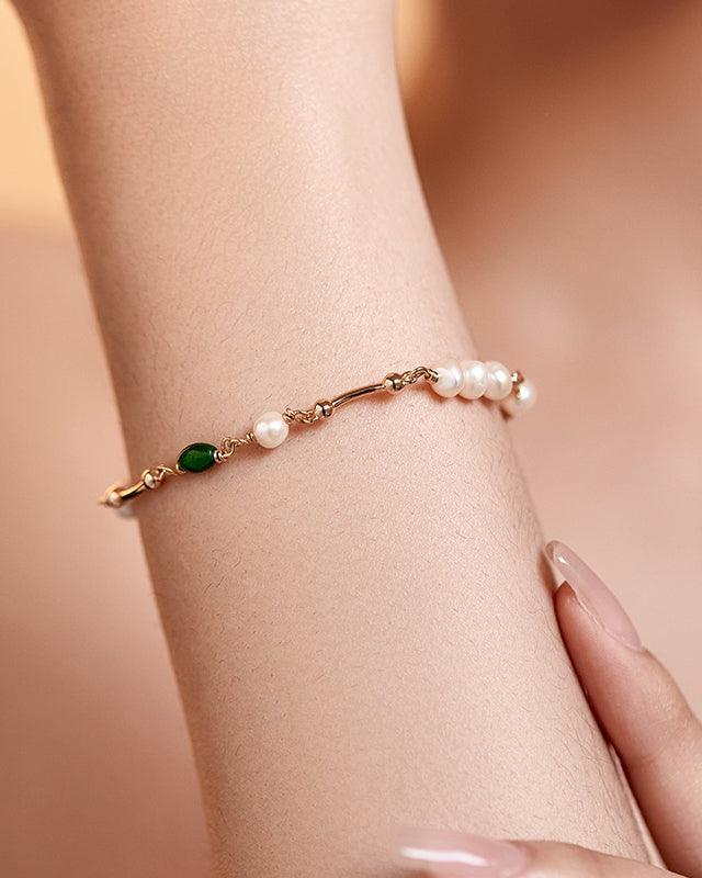 Baroque Pearl Bracelet with Forest Elf Design