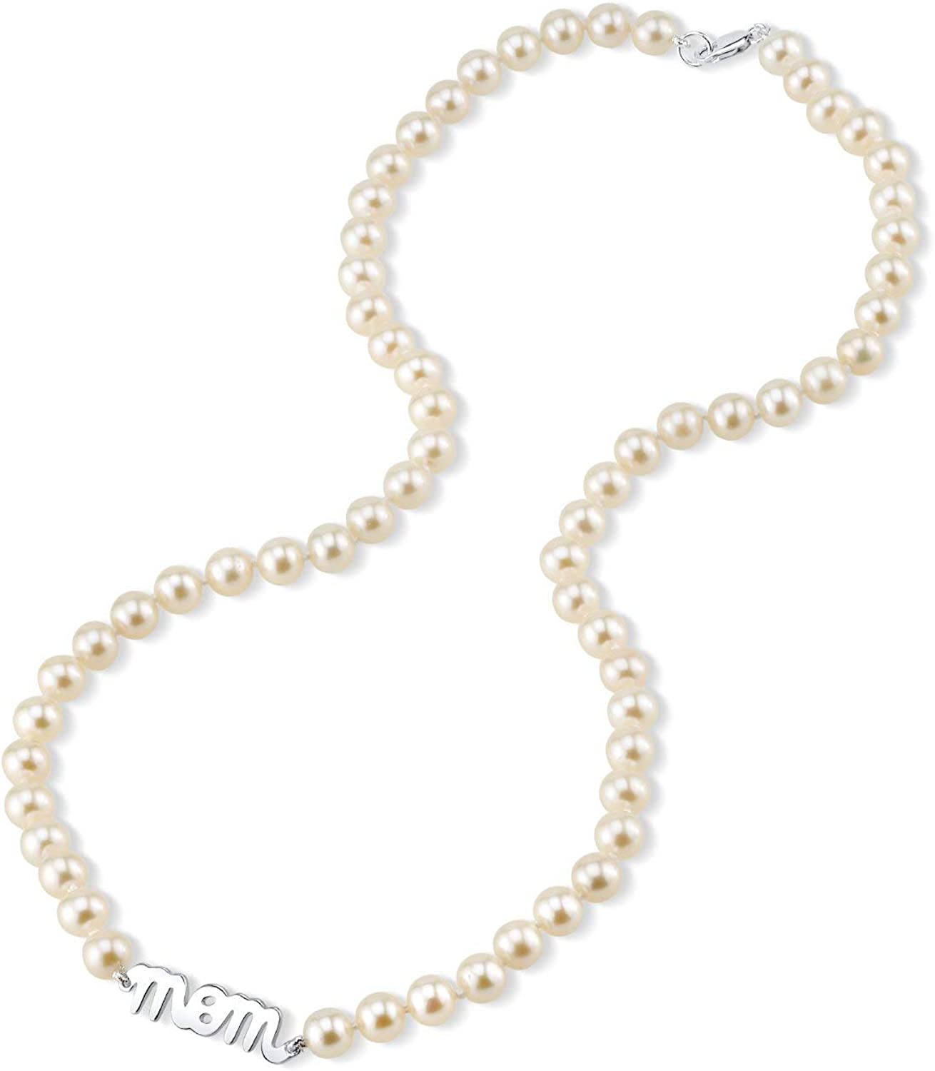 White Freshwater Cultured Pearl Necklace for Mom