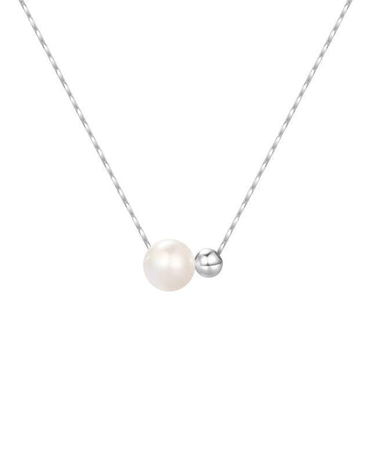 Elegant Pearl Necklace with Galaxy Design