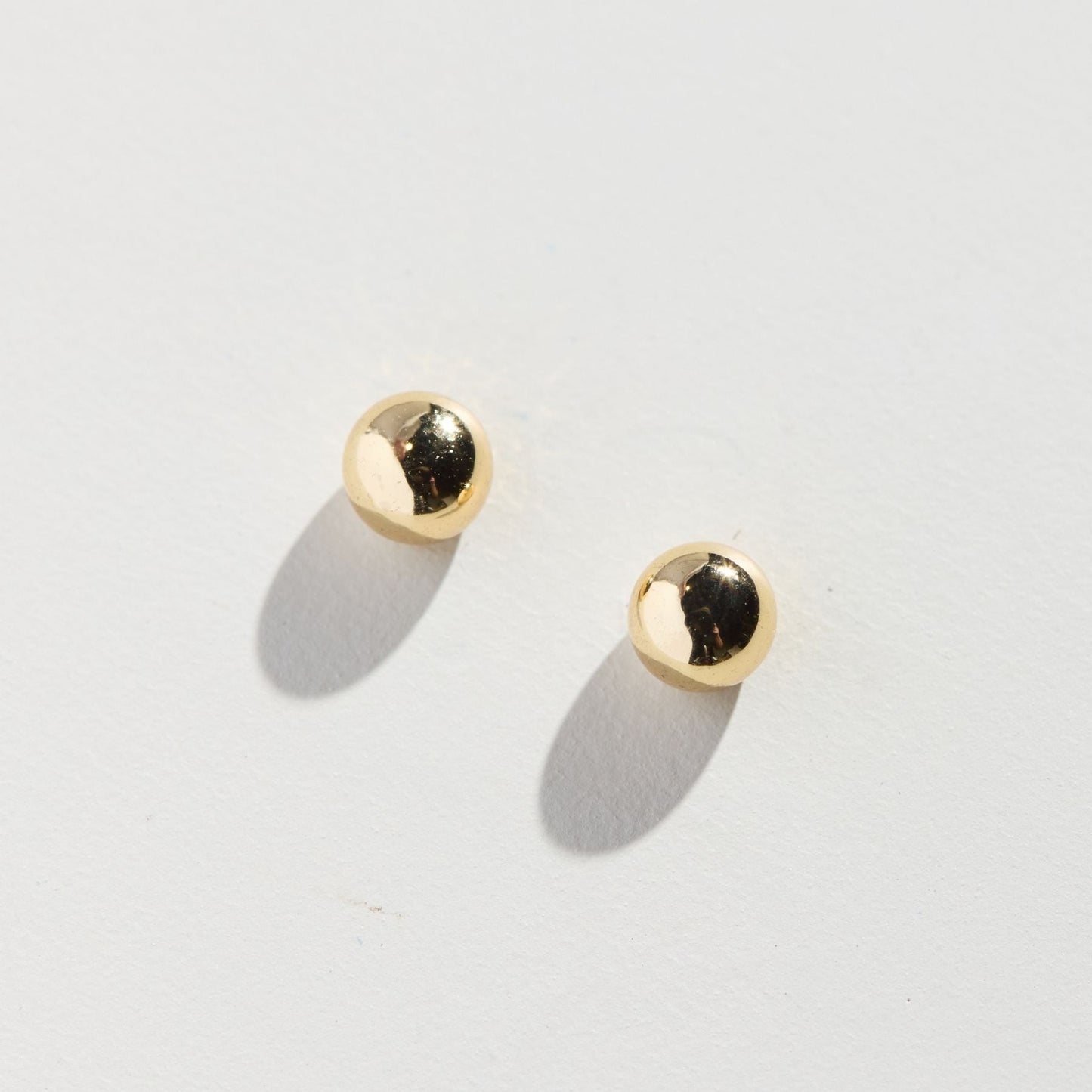 Gold Ball Stud Earrings in Simple Design