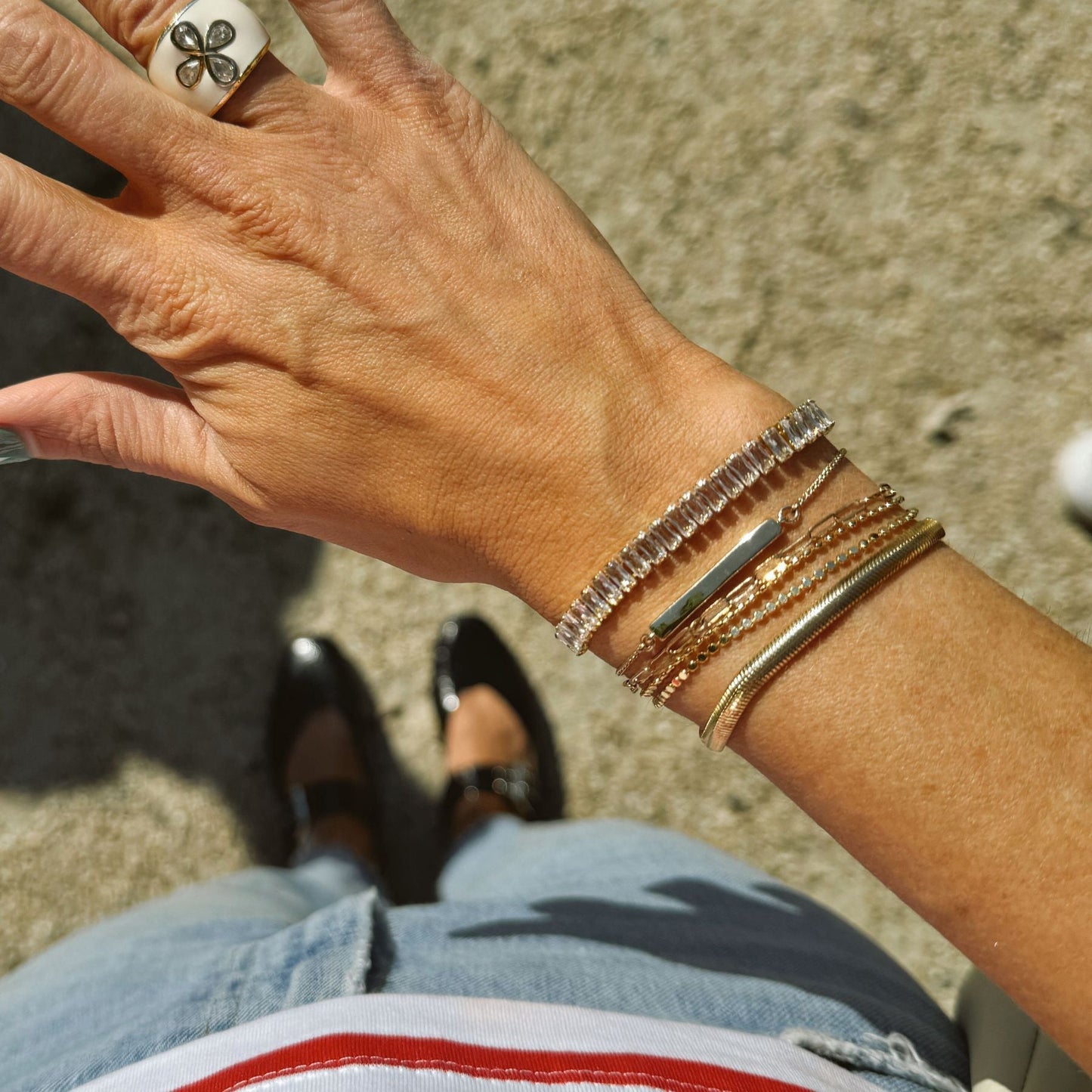 Gold Bar Adjustable Bolo Bracelet