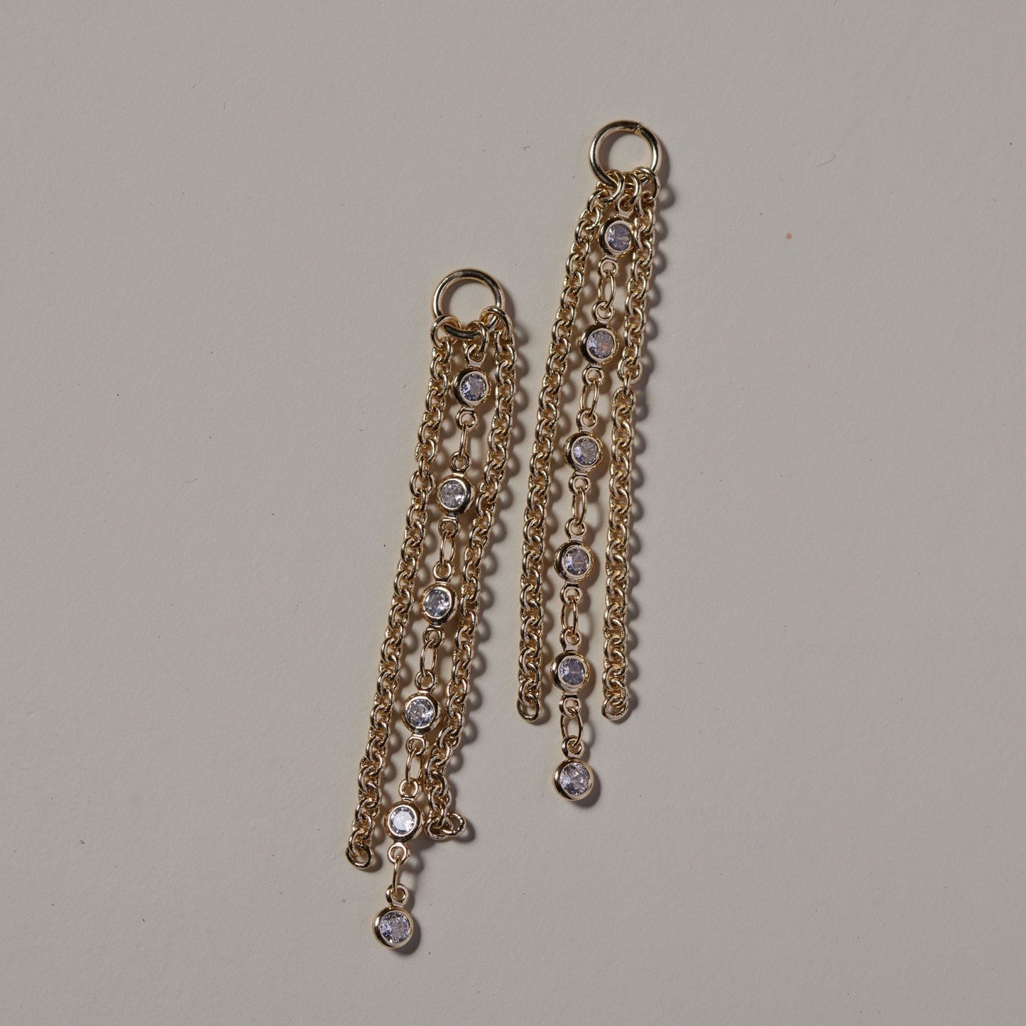 Crystal Fringe Charms in Gold Finish