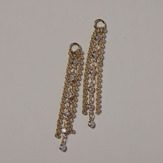 Crystal Fringe Charms in Gold Finish