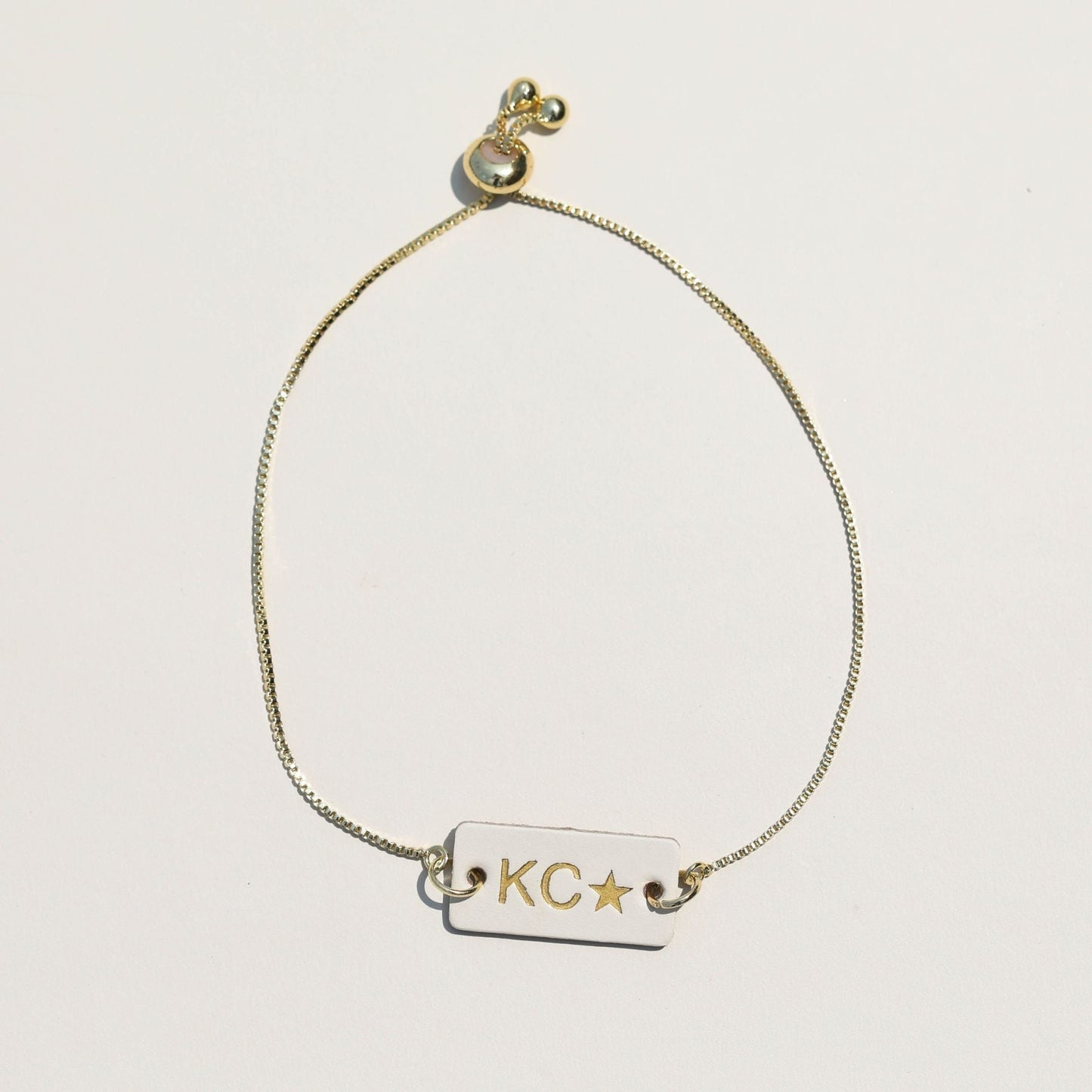 Custom Gold Bolo Bracelet with ID Tag