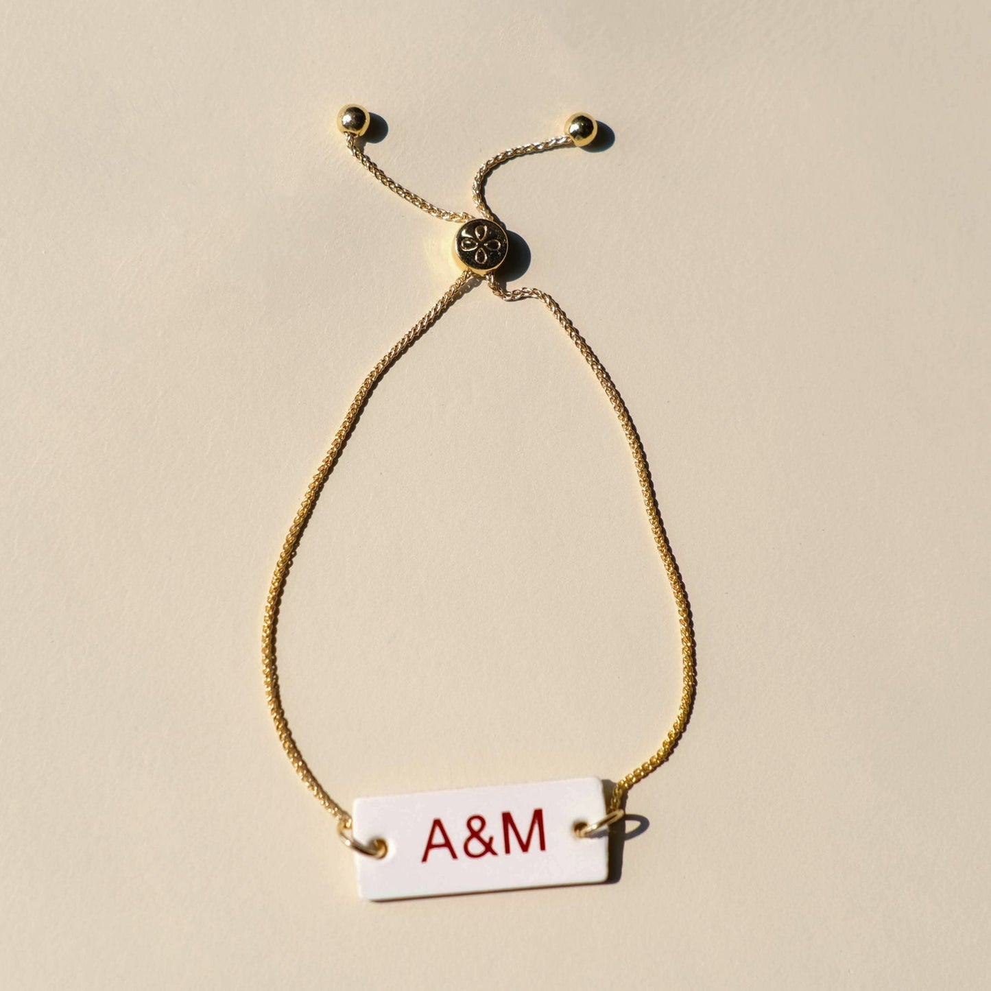 Custom Gold Bolo Bracelet with ID Tag