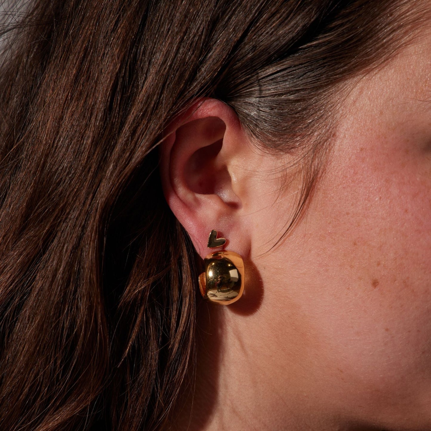 Gold Dome Hoop Earrings