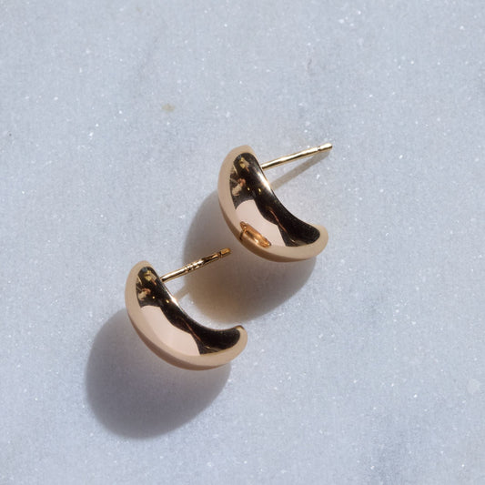 Gold Dome Stud Earrings in Elegant Design