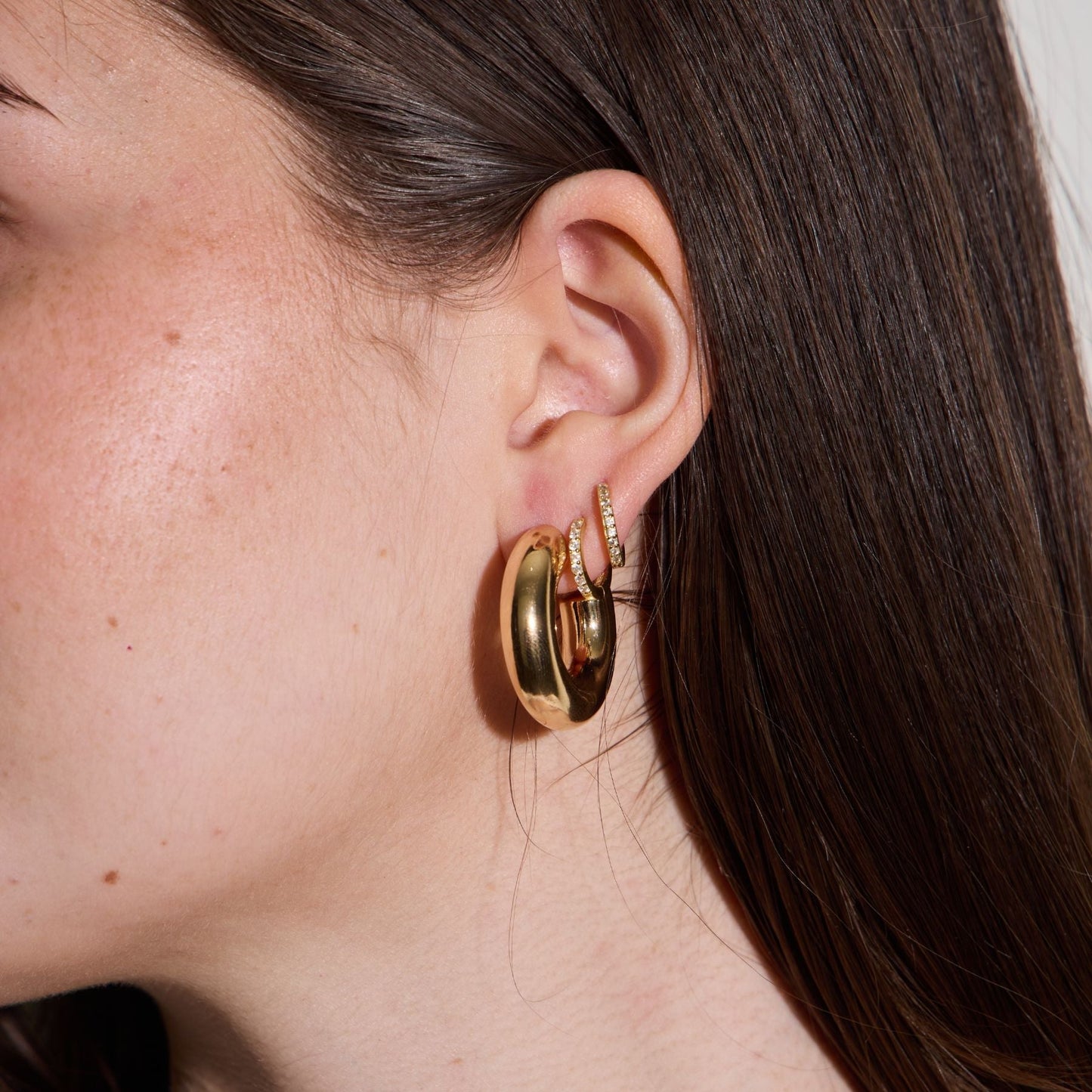 Gold Hoop Earrings in Donut Style