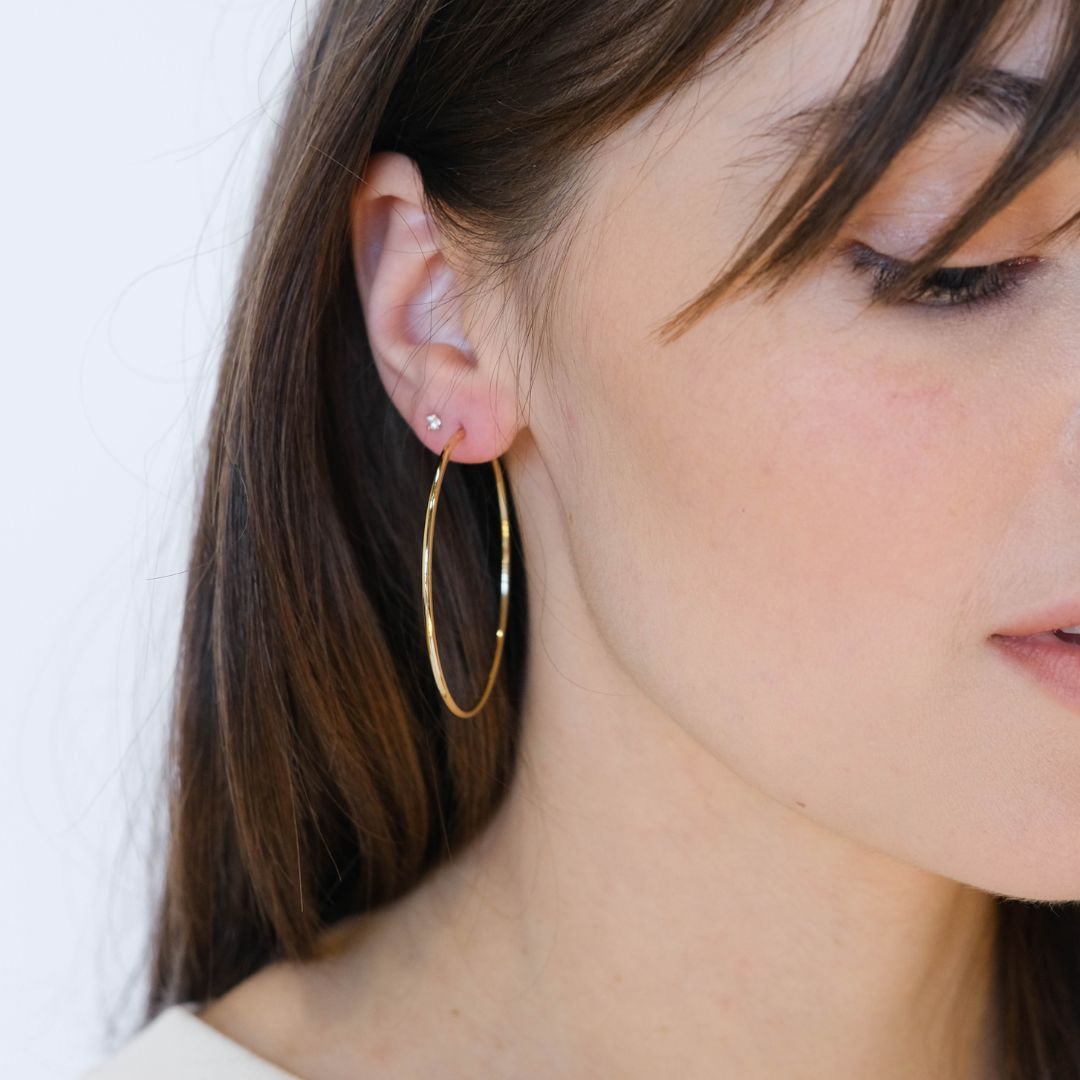 Gold Halo Hoop Earrings for Women