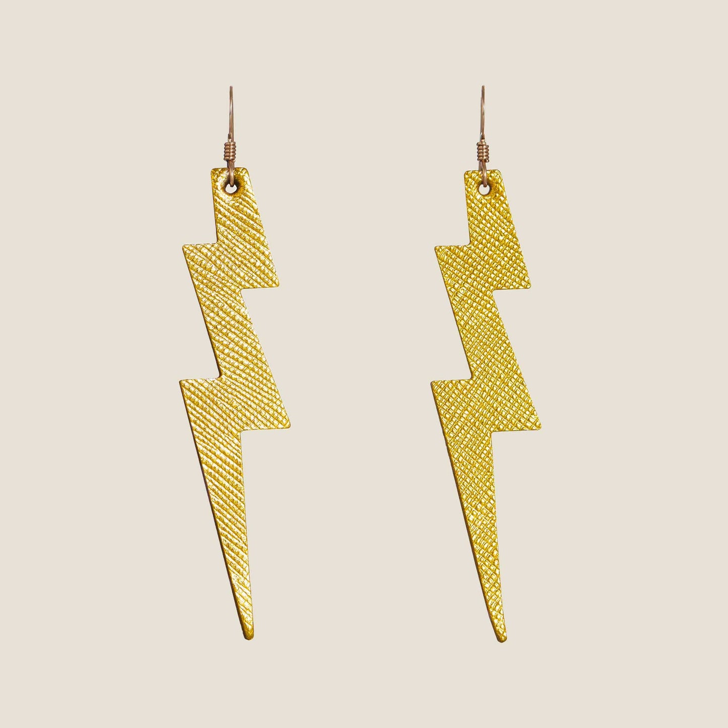 Gold Lightning Bolt Leaf Design