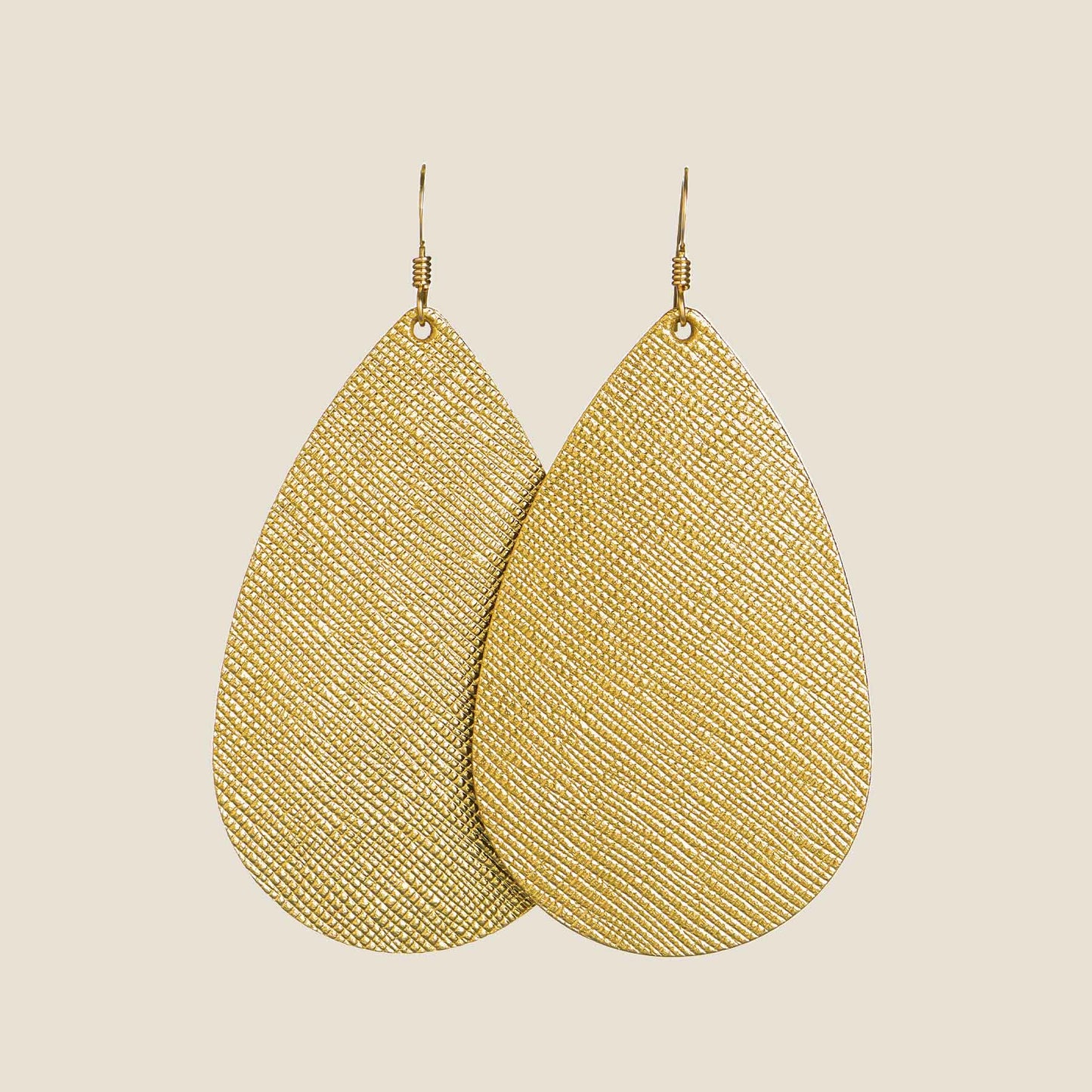 Gold Leaf Teardrop Earrings in Elegant Style