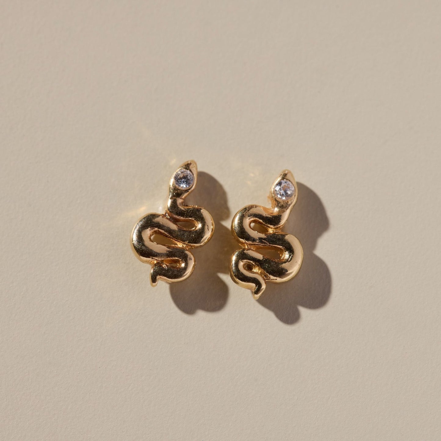 Gold Mini Snake Stud Earrings