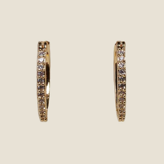 Pavé Style Gold Hoop Earrings