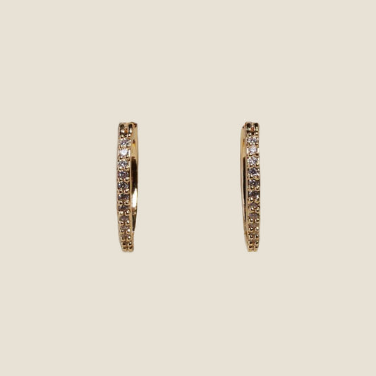 Gold Pavé Hoop Earrings in a Modern Design