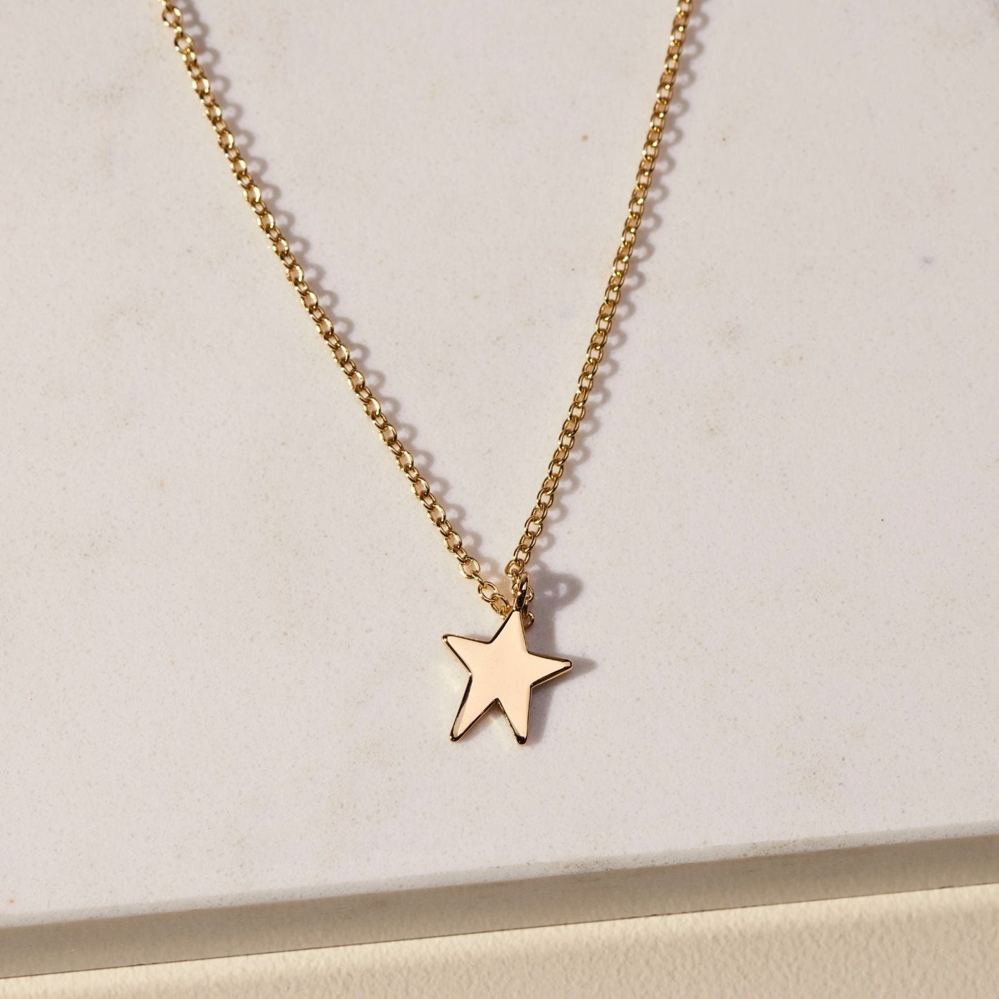 Gold Superstar Pendant Necklace for Women