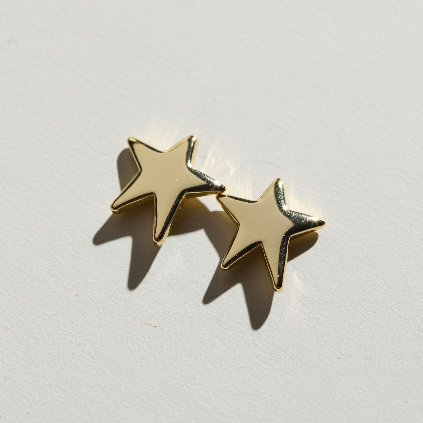 Gold Star Shaped Stud Earrings