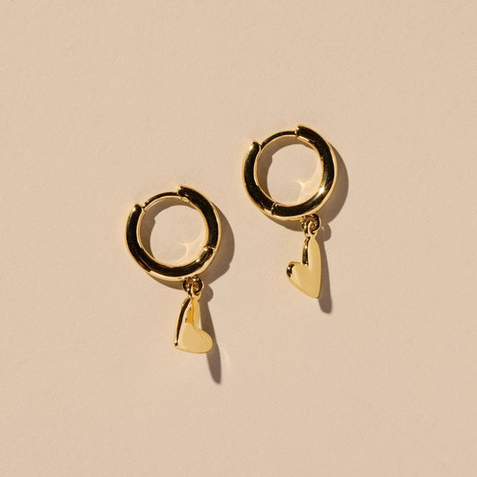 Gold Sweetheart Huggie Earrings for Everyday Wear