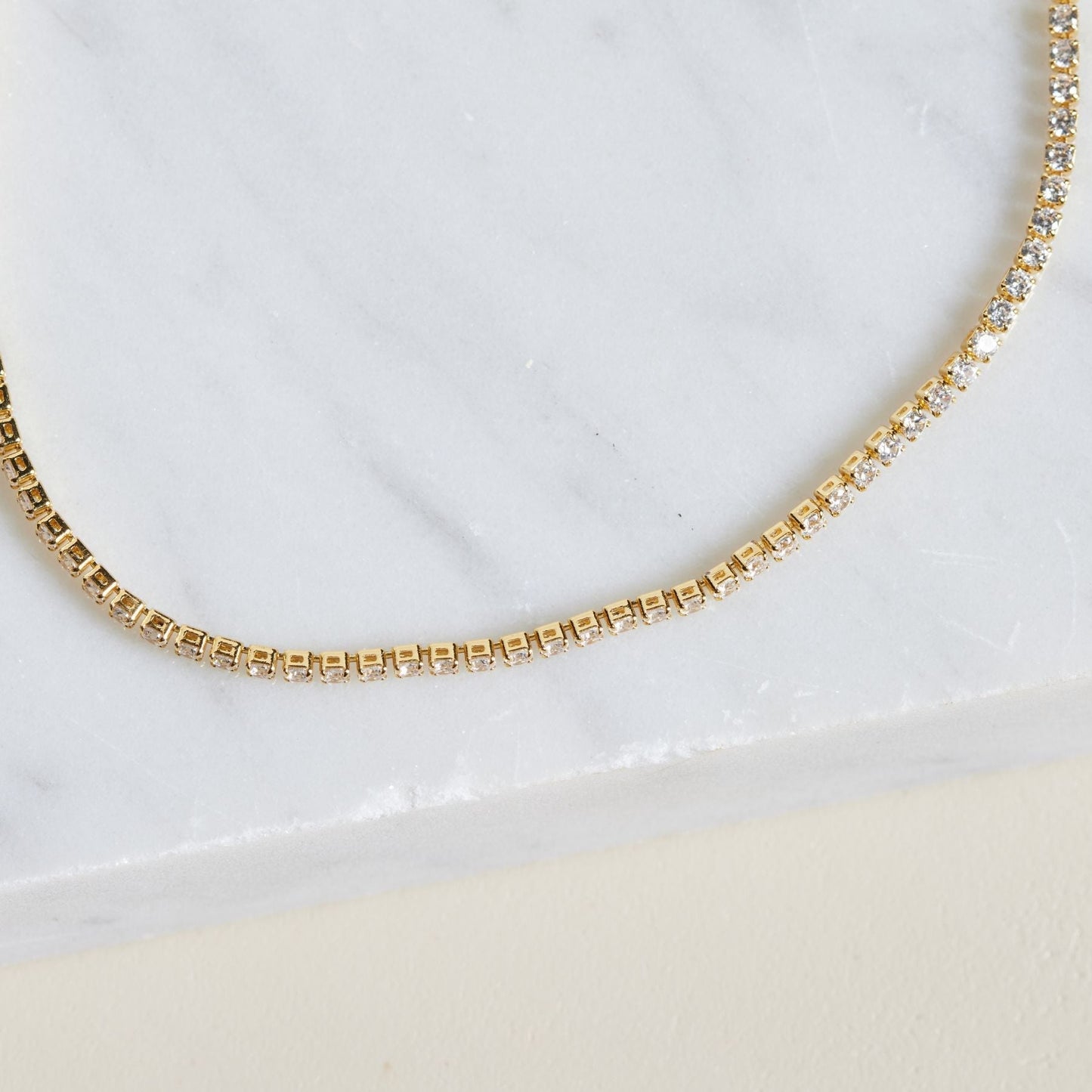 Gold Tennis Choker Necklace for Everyday Wear