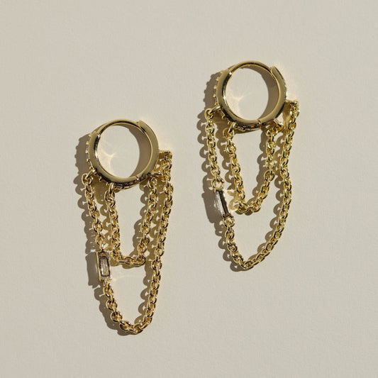 Gold Chain Huggie Earrings for Everyday Wear