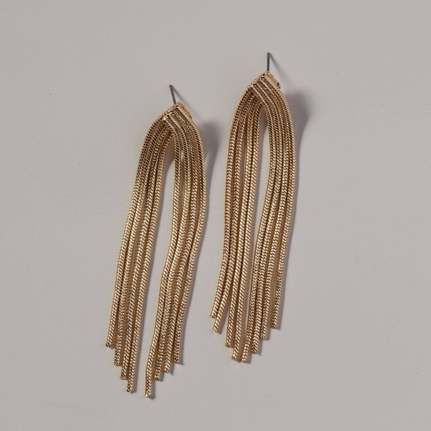 Gold Waterfall Design Chain Earrings