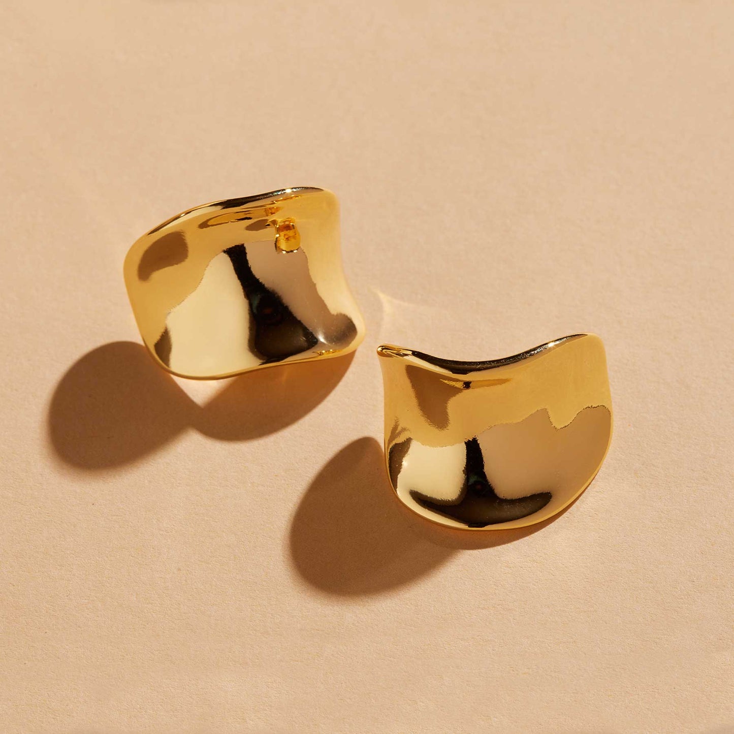 Bold Statement Earrings in Gold Finish