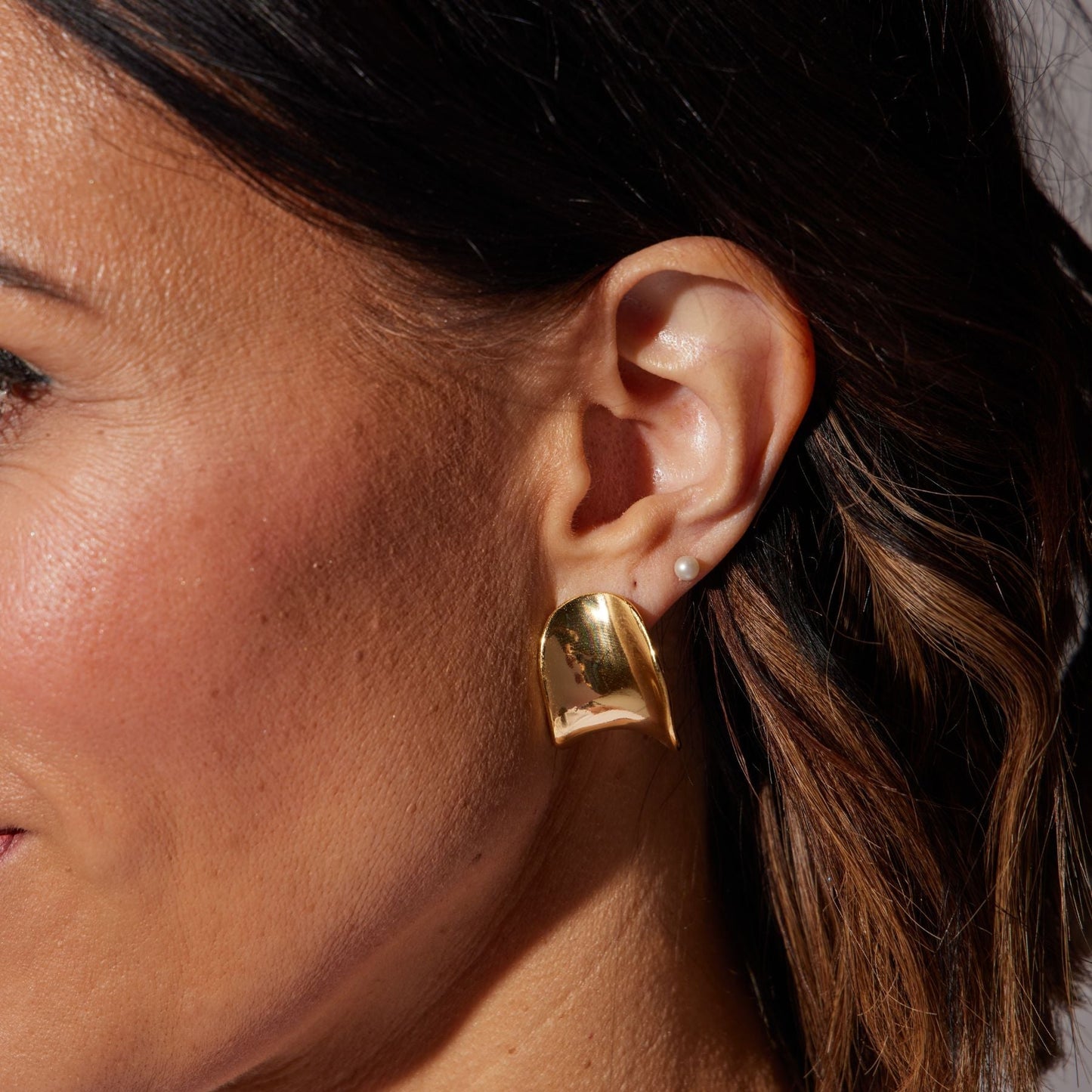 Bold Statement Earrings in Gold Finish