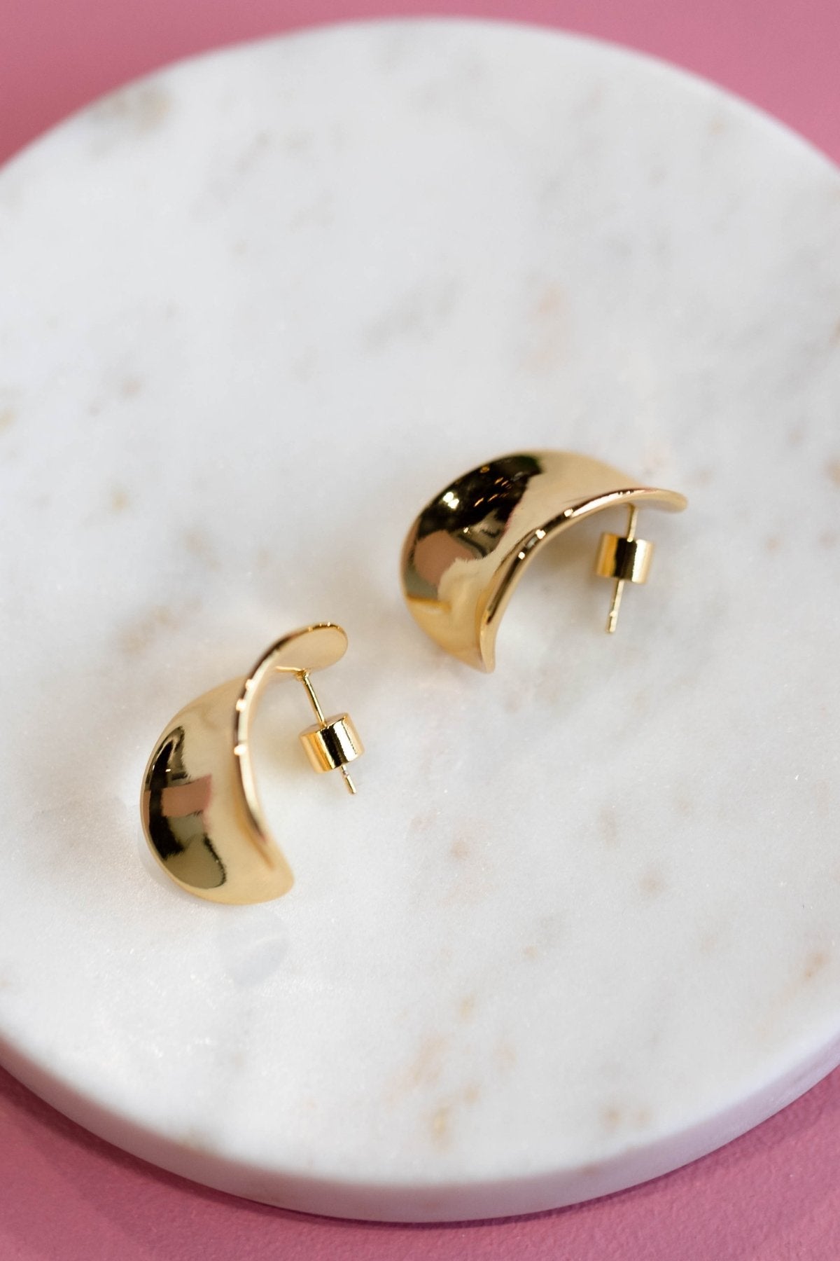 Bold Statement Earrings in Gold Finish