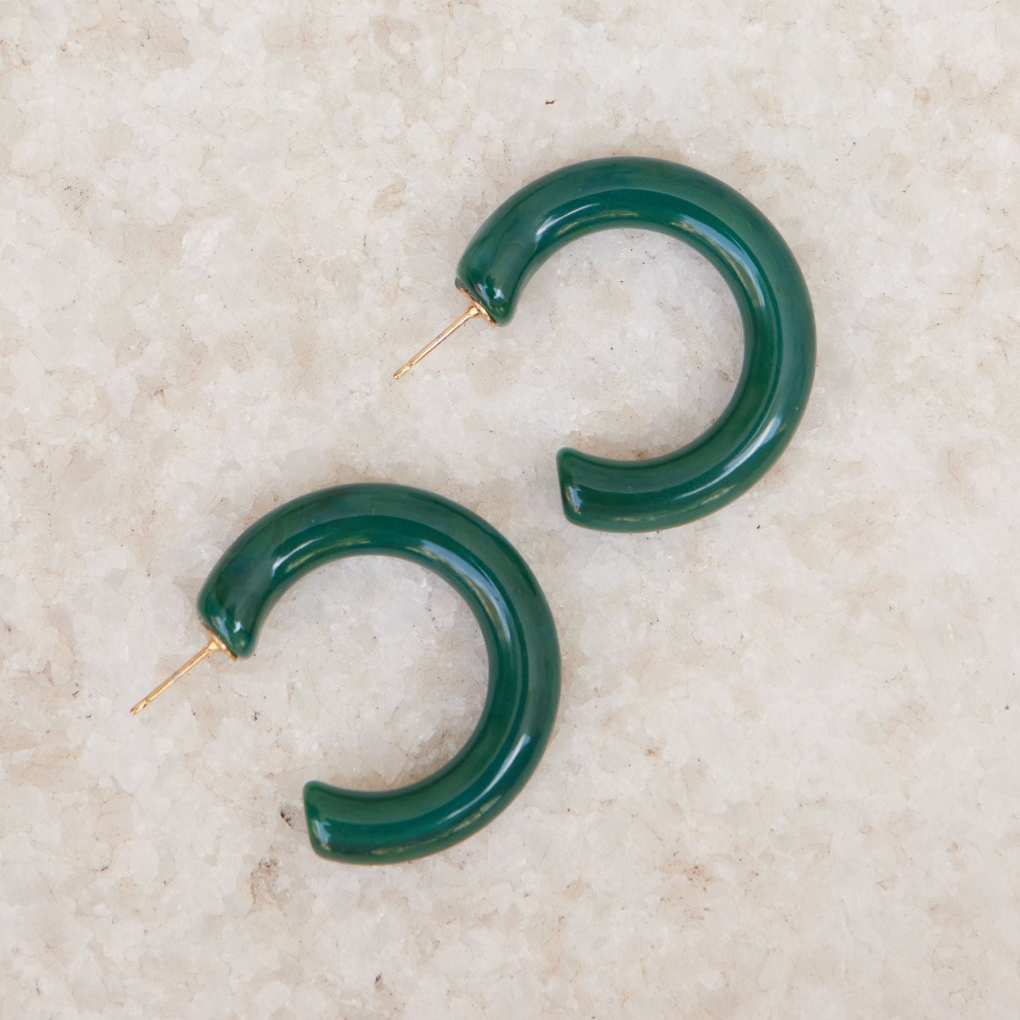 Green Acrylic Hoop Earrings