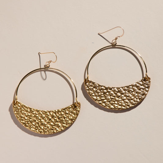 Hammered Gold Floral Design Jewelry