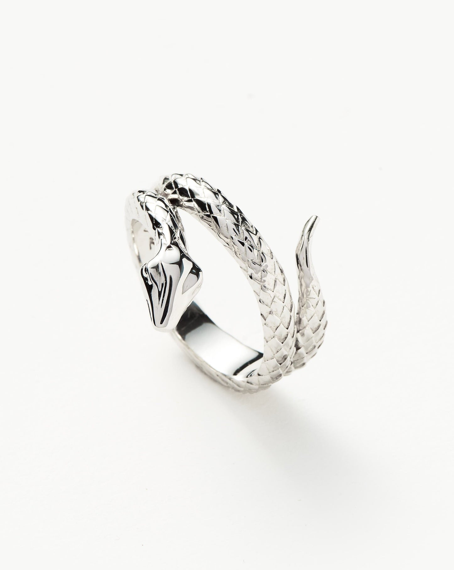 Coiled Serpent Silver Plated Ring