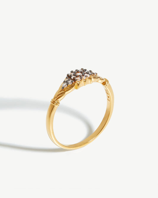 Gilded Pave Ring in 18k Gold Vermeil and Cubic Zirconia