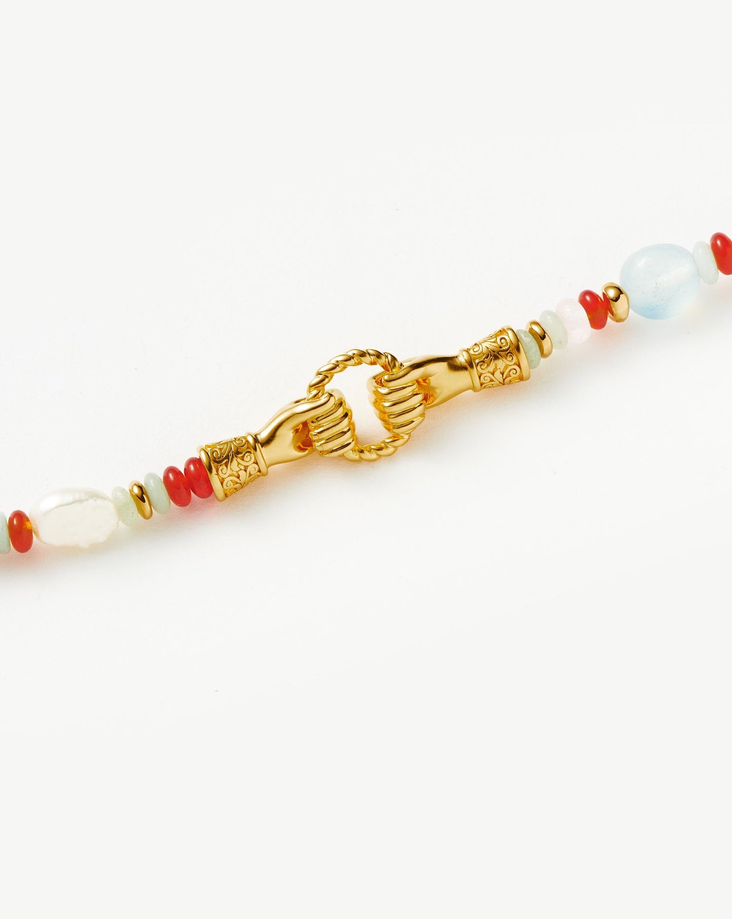 Beaded Gemstone Bracelet with Gold Plating and Pearls 3