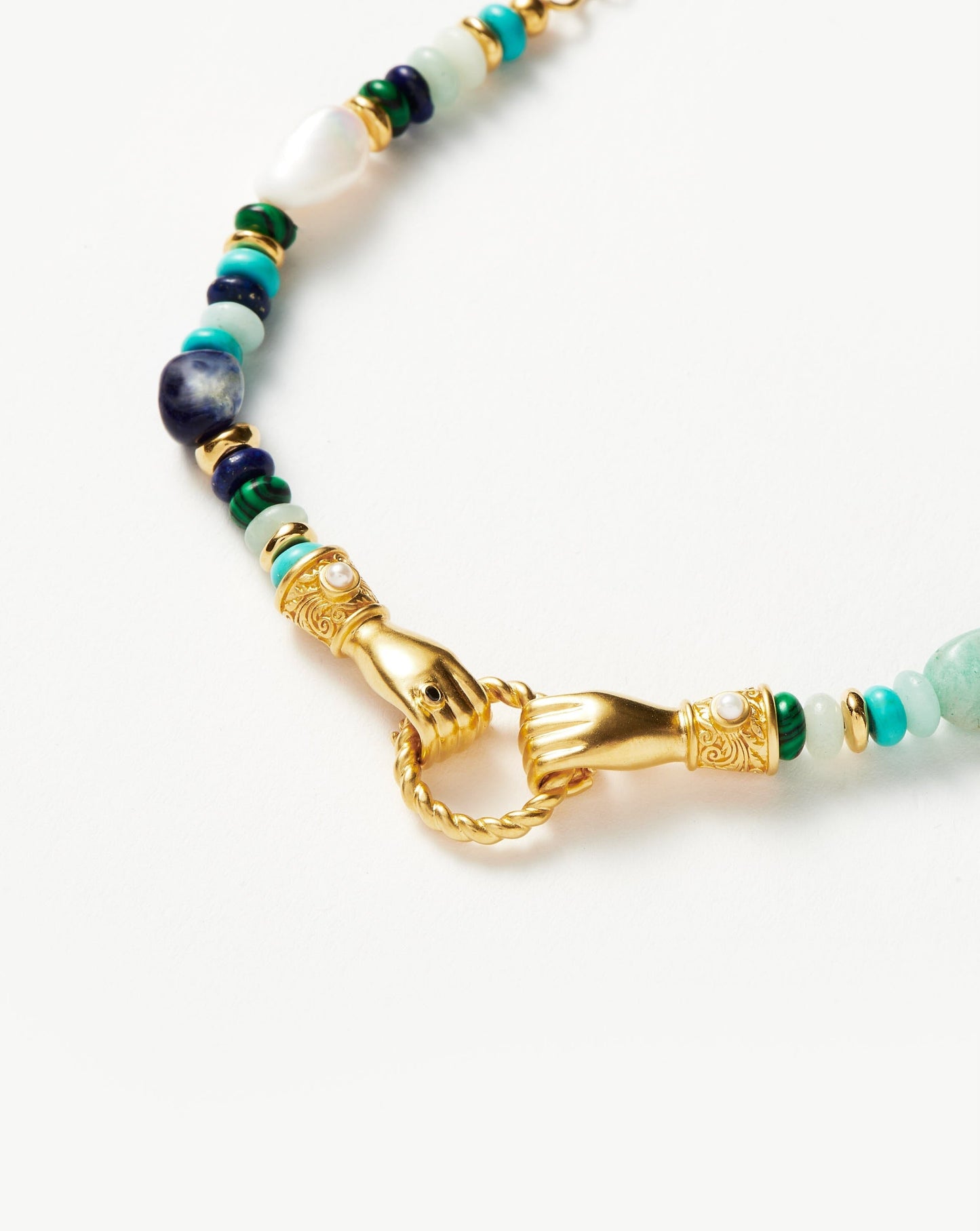 Beaded Gemstone Bracelet with 18k Gold Plating