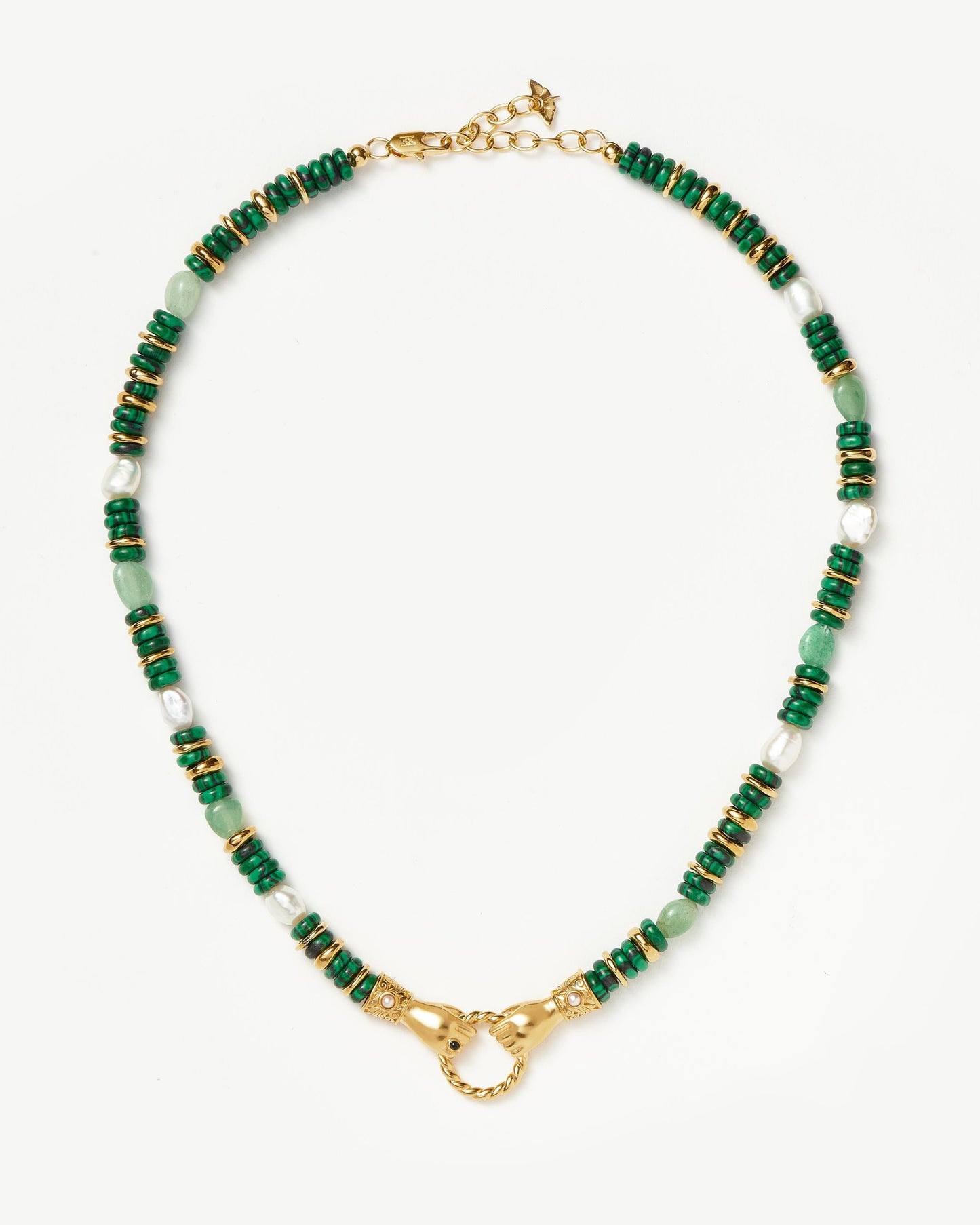 Chunky Beaded Gemstone Necklace with Gold Plating