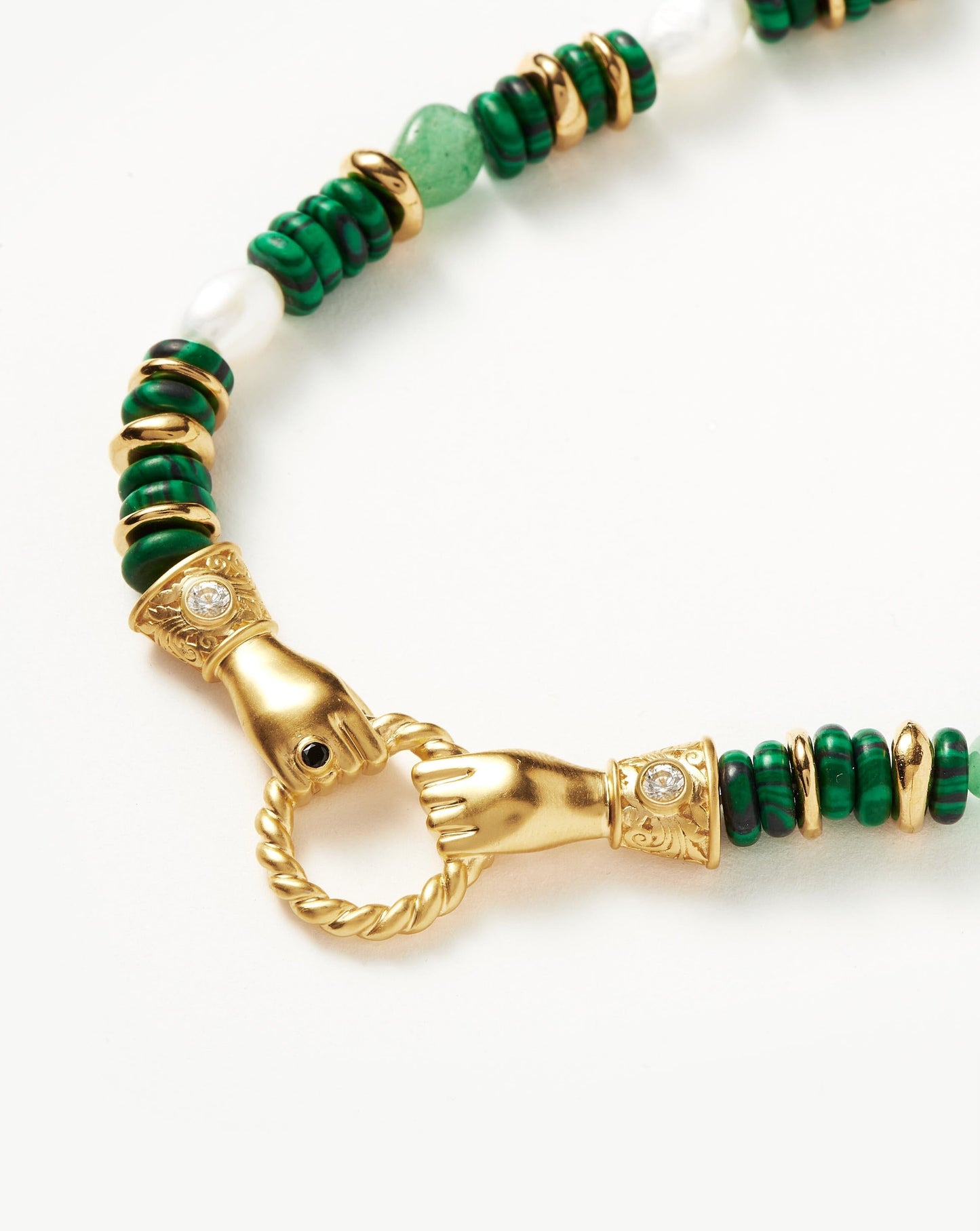 Chunky Beaded Gemstone Necklace with Gold Plating