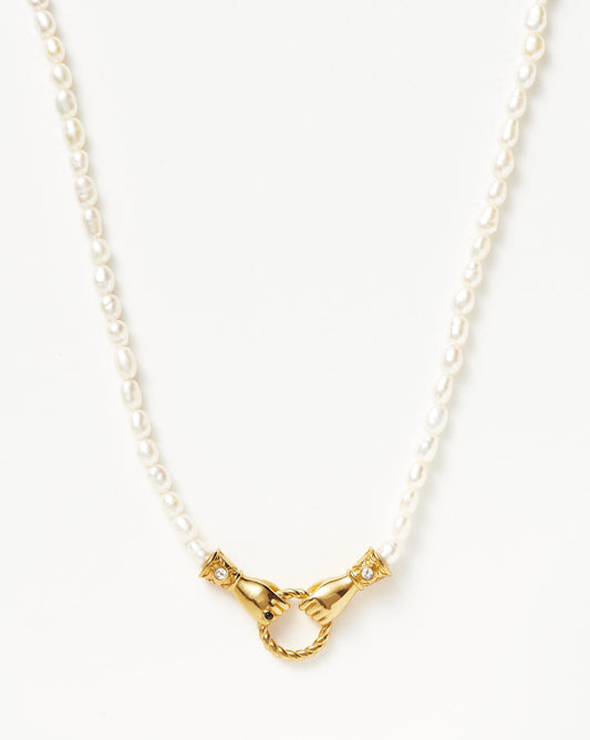 Pearl Pendant Necklace in Gold Plated Design