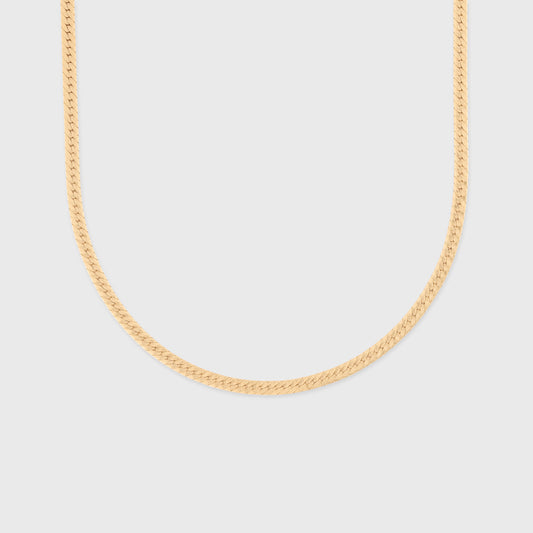 Sleek Herringbone Necklace in Silver Design